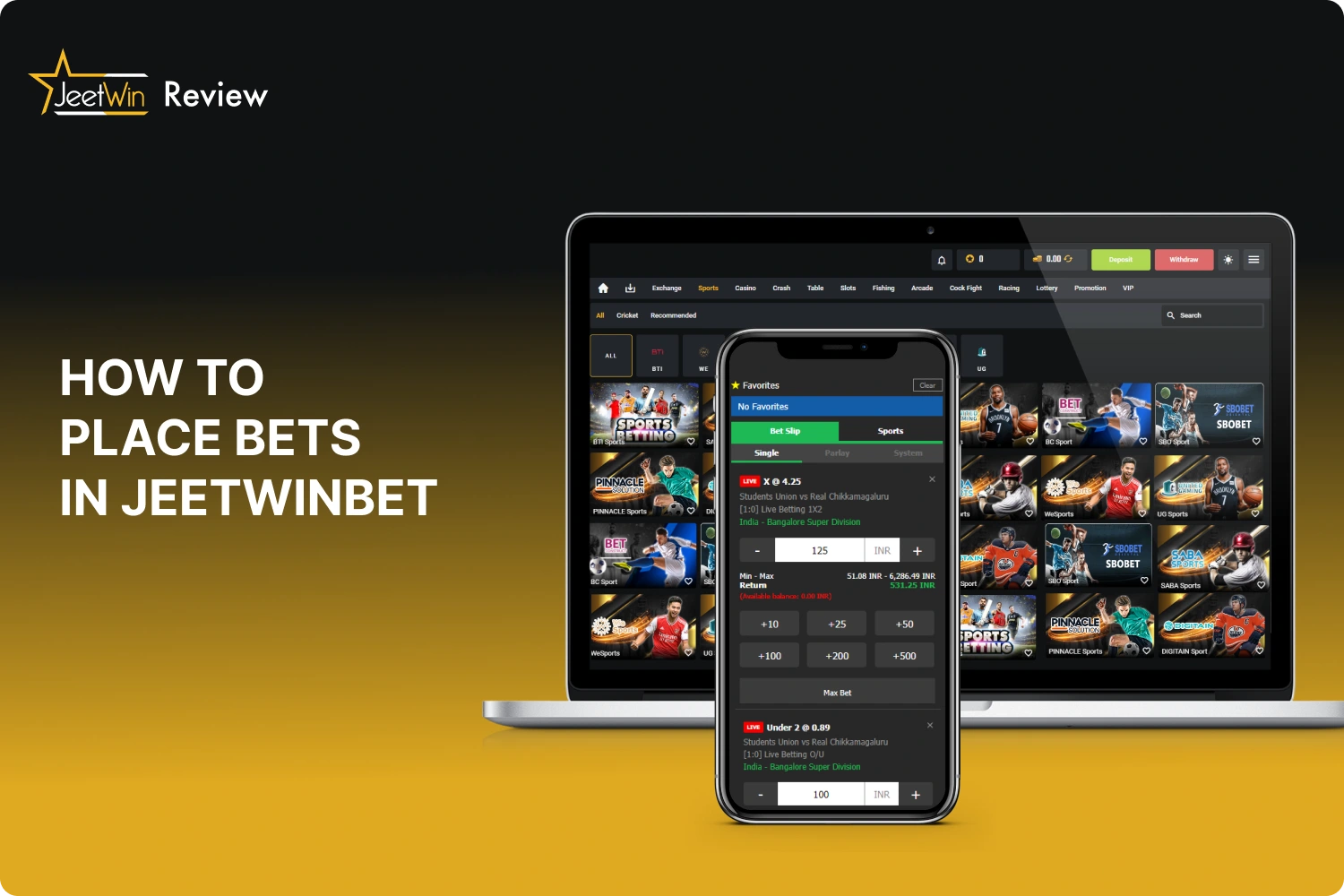 To start place bets in Jeetwinbet users from India need to follow a few simple steps
