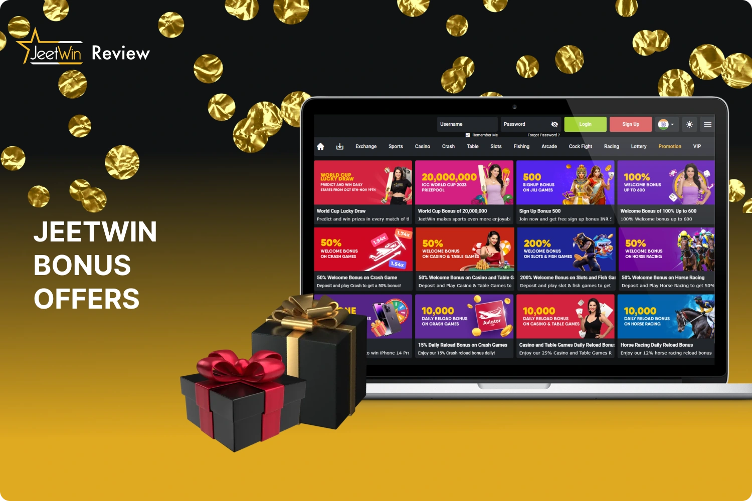 To enhance the gambling experience Jeetwin offers players various bonuses, both upon registration and for successful gaming