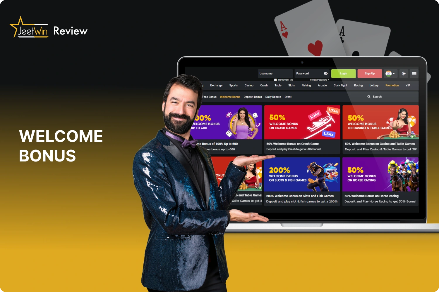 Jeetwin aims to encourage players and gives nice welcome bonuses when they make a deposit