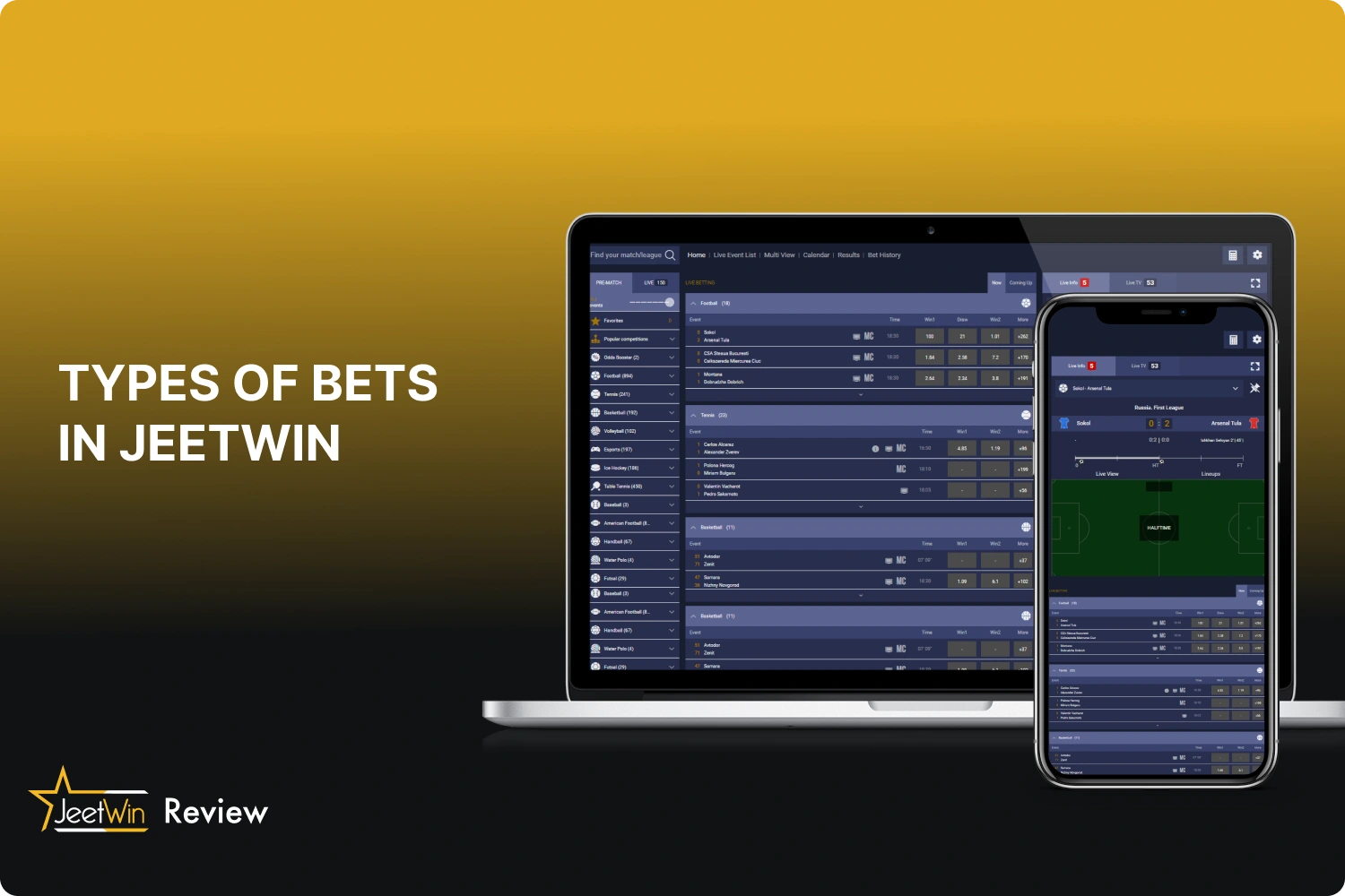 Jeetwin betting site offers various types of bets for users in India